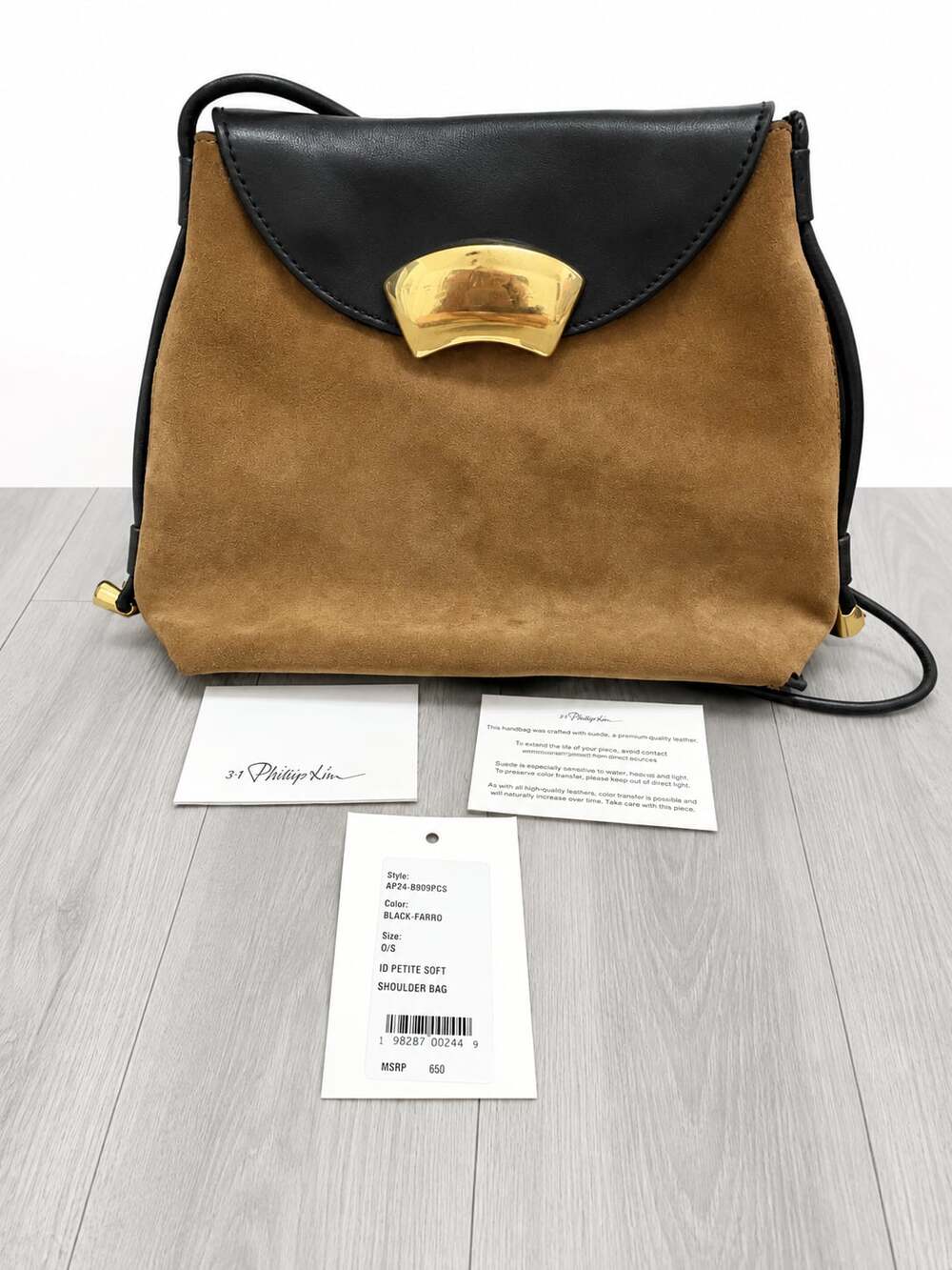 Black Farro ID Petite Soft Shoulder Bag